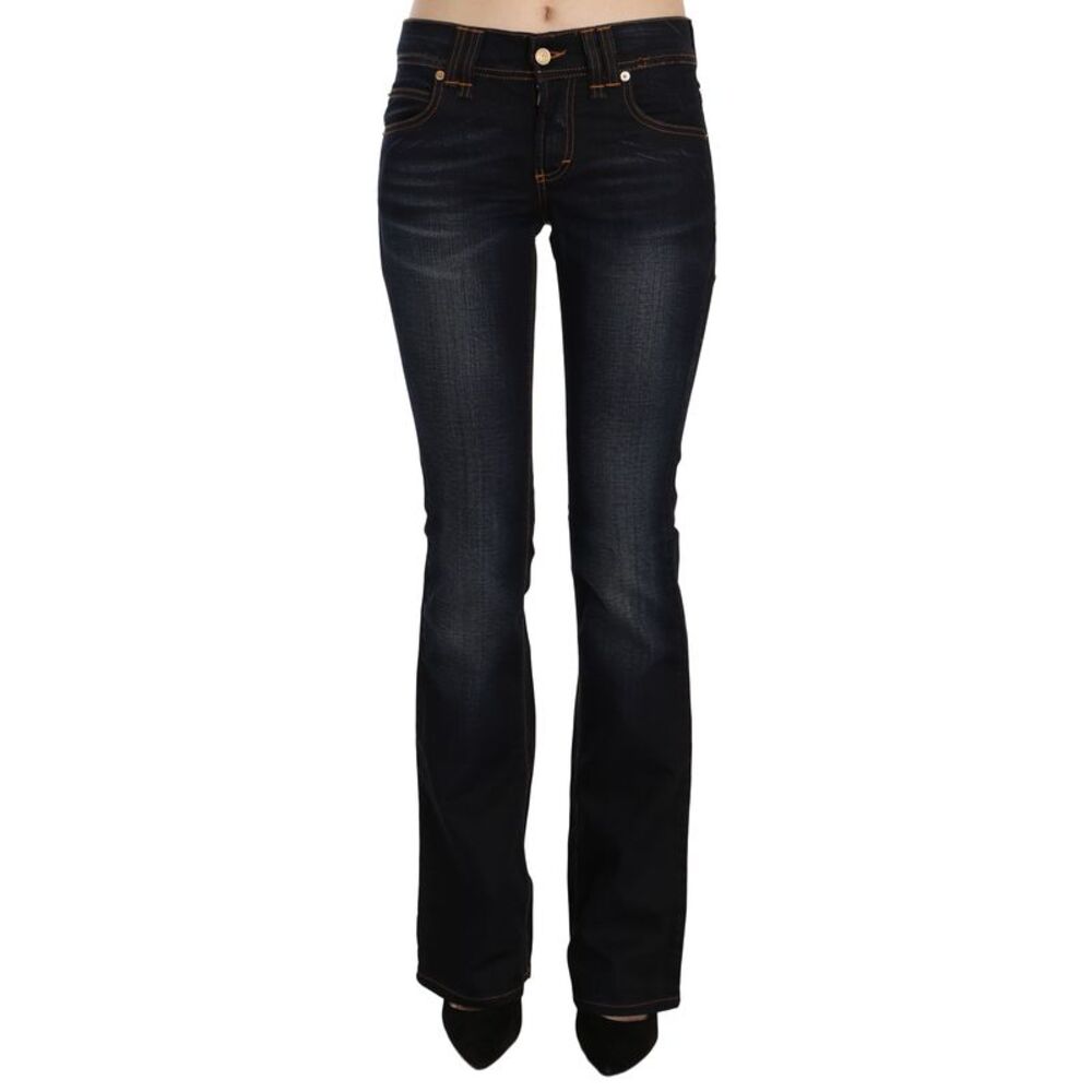 John Galliano Blue Washed Mid Waist Regular Leg Boot Cut Denim Women's Jeans